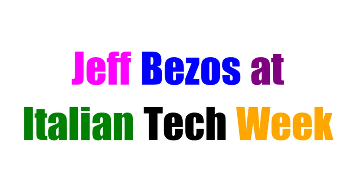 Jeff Bezos at Italian Tech Week