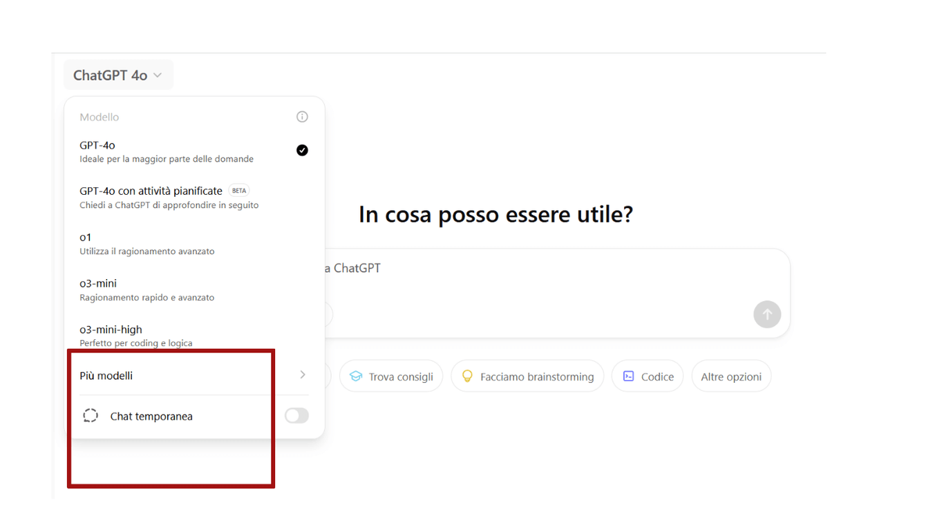 Chat Temporanea su ChatGPT